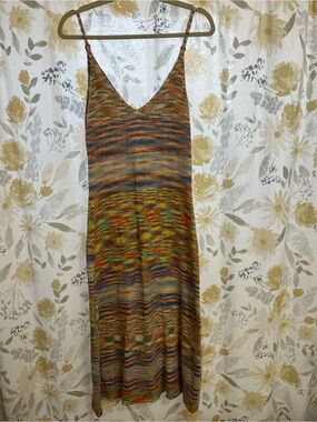 Fate Multicolor Striped Knit Midi Slip Dress